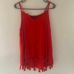 Red tank top with tassels